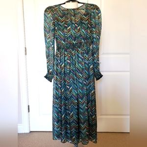 Sezane green dress size 40 BNWT